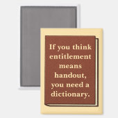 Recht is geen aalmoes magneet (Voorkant / Achterkant)