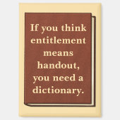 Recht is geen aalmoes magneet (Voorkant)