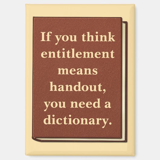 Recht is geen aalmoes magneet (Voorkant)