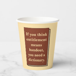 Recht is geen aalmoes papieren bekers