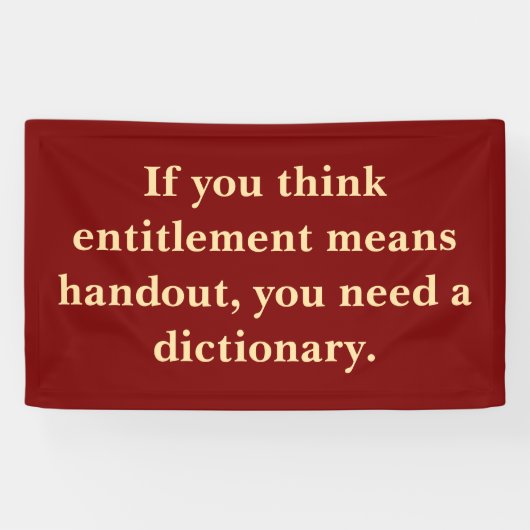 Recht is geen aalmoes spandoek (Horizontaal)