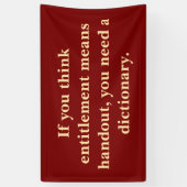 Recht is geen aalmoes spandoek (Verticaal)