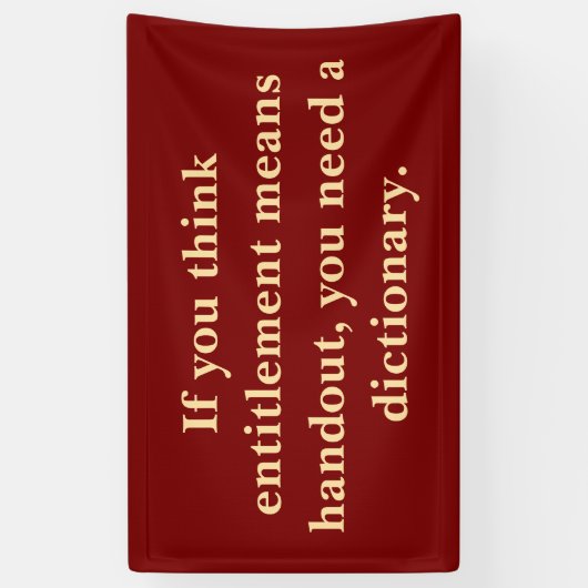 Recht is geen aalmoes spandoek (Verticaal)