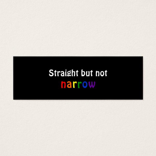 Recht maar niet smal (bladwijzer, donker) mini visitekaartjes (Voorkant)