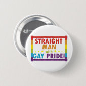 Recht Man met Gay Pride Ronde Button 5,7 Cm (Voorkant /achterkant)
