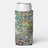 Recht op abstracte kunst ontwerp liefhebber seltzer blikjeskoeler (Seltzer Voorkant)