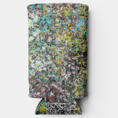 Recht op abstracte kunst ontwerp liefhebber seltzer blikjeskoeler (Voorkant)