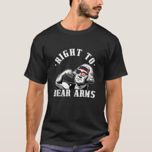 Recht op blote armen Amerikaanse vlag 4 juli Funny T-shirt