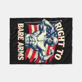 Recht op blote armen George Washington Bodybuilder Fleece Deken (Voorkant (Horizontaal))