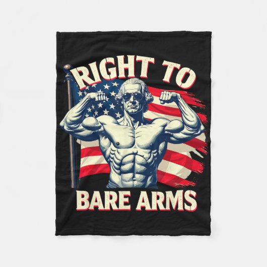 Recht op blote armen George Washington Bodybuilder Fleece Deken (Voorkant)
