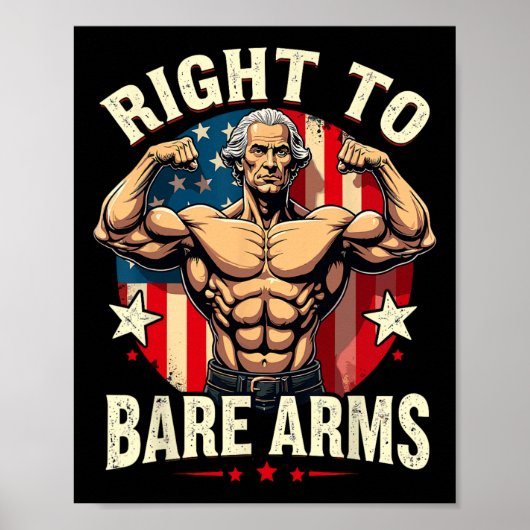 Recht op blote armen George Washington Bodybuilder Poster (Voorkant)