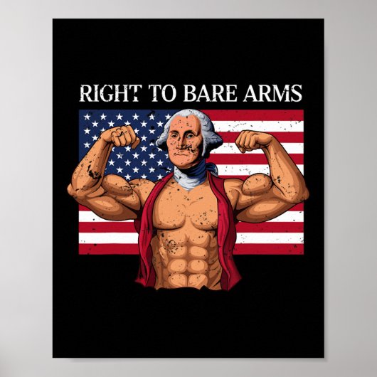 Recht op blote armen George Washington Bodybuilder Poster (Voorkant)