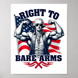 Recht op blote armen George Washington Bodybuilder Poster