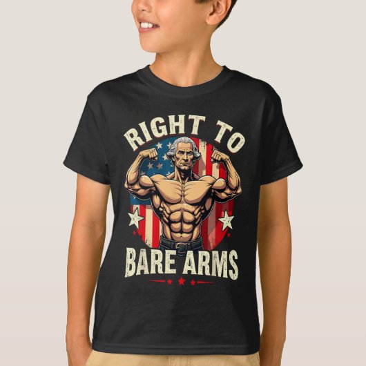 Recht op blote armen George Washington Bodybuilder T-shirt (Voorkant)