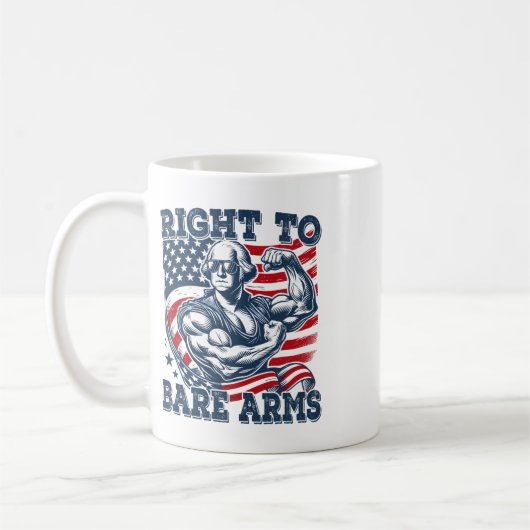 Recht op blote armen Grappig 4 juli Patriottisch w Koffiemok (Links)