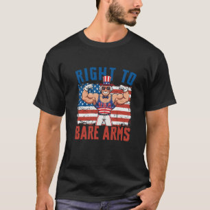 Recht op blote armen VS vlag grappig 4 juli sports T-shirt