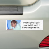 Recht op leven bumpersticker (Op auto)