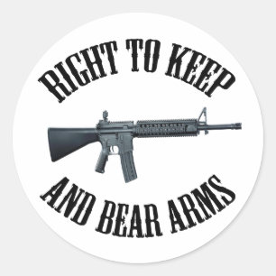 Recht op onderhoud en Beer van wapens AR-15 Ronde Sticker