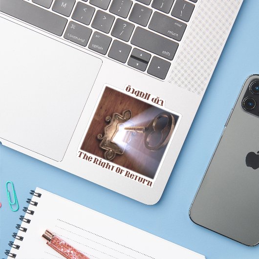 Recht op terugkeer sticker (Laptop met iPhone)