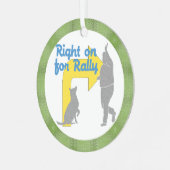 Recht op voor Rally Metalen Ornament (Voorkant links)