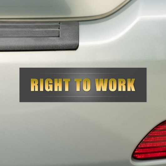 recht op werk bumpersticker (Op auto)