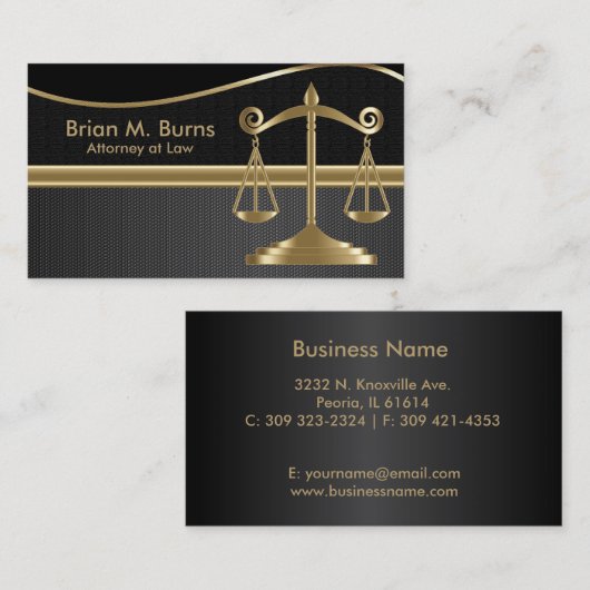 Recht | Schalen van het recht | Advocaat - Goud en Visitekaartje (Voorkant / Achterkant)