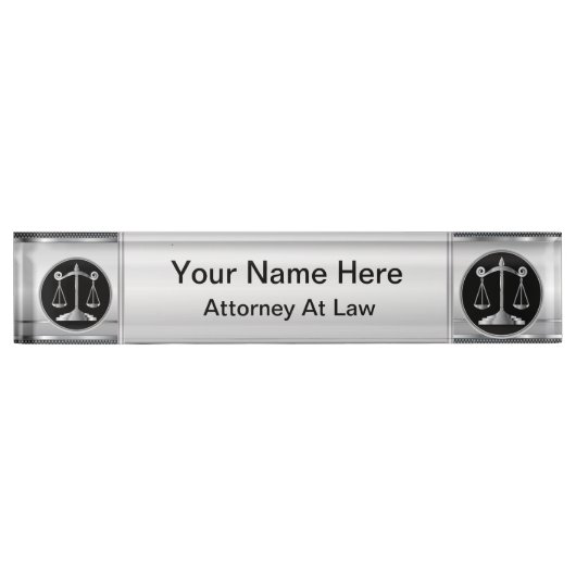 Recht | Schalen van het recht | Advocaat Naambordje (Voorkant)