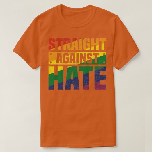 Recht tegen de  regenboogkleuren van de Hate M T-shirt (Design voorkant)