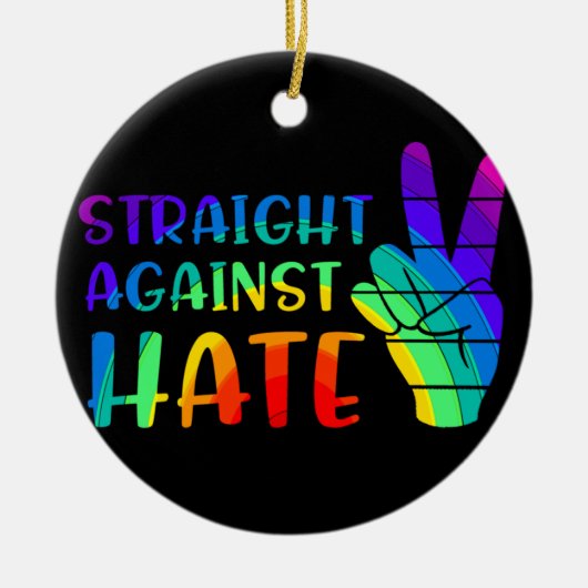 Recht tegen haat - LGBTQ+ Ally Pride Keramisch Ornament (Voorkant)