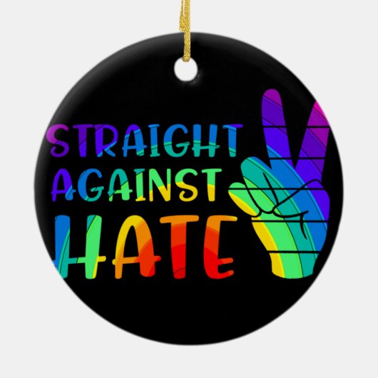 Recht tegen haat - LGBTQ+ Ally Pride Keramisch Ornament (Achterkant)