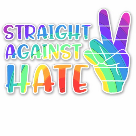 Recht tegen haat - LGBTQ+ Ally Pride Sticker (Voorkant)