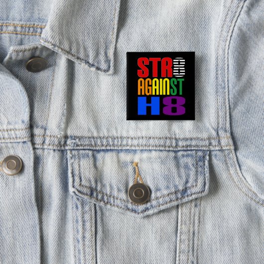 Recht tegen Hate LGBT Ally Vierkante Button 5,1 Cm (In situ)