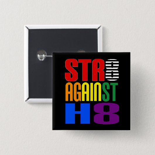 Recht tegen Hate LGBT Ally Vierkante Button 5,1 Cm (Voorkant /achterkant)