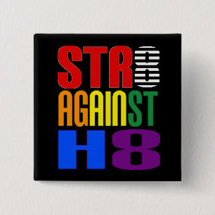 Recht tegen Hate LGBT Ally Vierkante Button 5,1 Cm