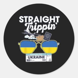 Recht Trippend Oekraïne Vakantie Tour Reizen Drieh Ronde Sticker