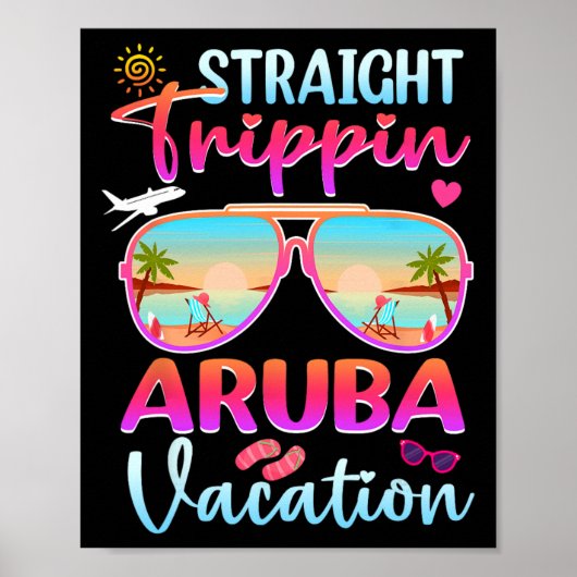 Recht Trippin Aruba 2025 Strand Zomer Vakantie  Poster (Voorkant)