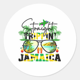 Recht Trippin' Jamaica Vakantie 2025 Verjaardag F Ronde Sticker