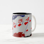 recht tweekleurige koffiemok (Voorkant rechts)