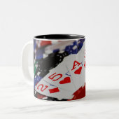 recht tweekleurige koffiemok (Voorkant links)