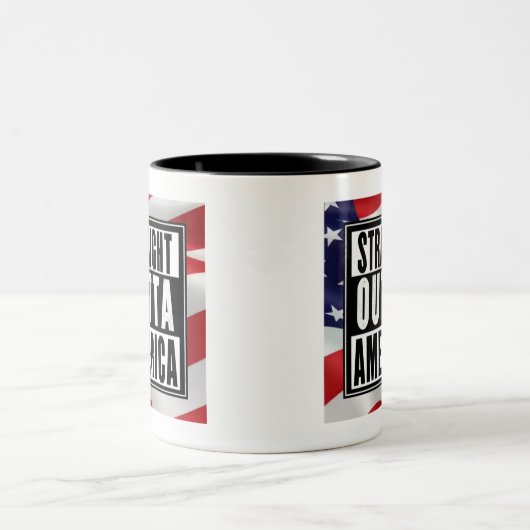 "Recht uit Amerika" Tweekleurige Koffiemok (Center)