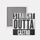 Recht uit Castro vierkante koelkastmagneet Magneet (Voorkant / Achterkant)