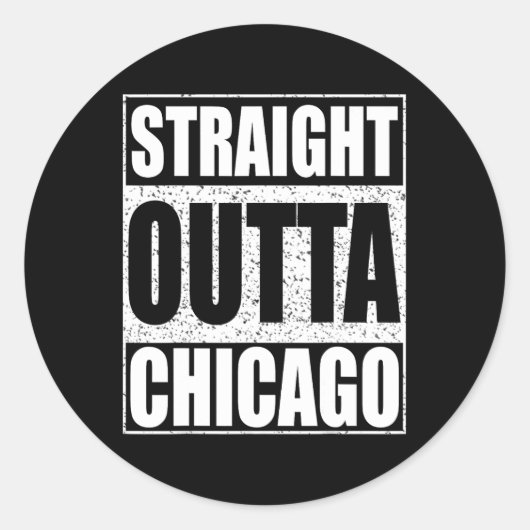 Recht uit Chicago Illinois State Ronde Sticker (Voorkant)