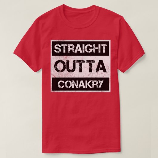 Recht uit Conakry Guinee  verontrust S T-shirt (Design voorkant)