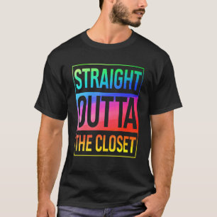 Recht uit de kast Leuke LGBT Pride vlag T-shirt