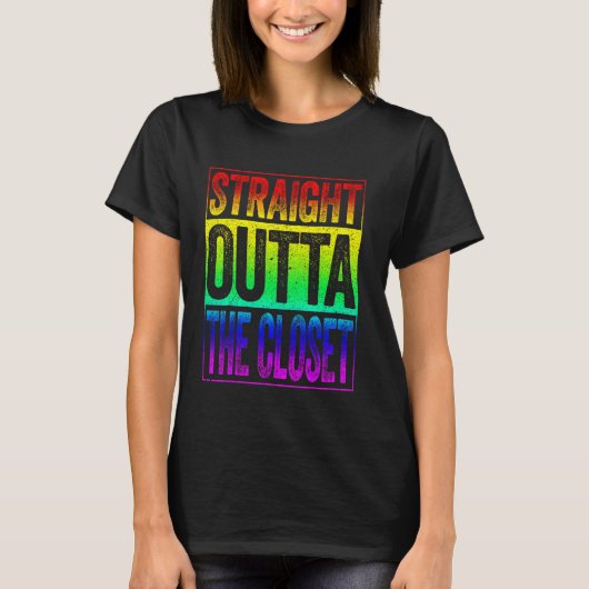 Recht uit de kast T Shirt LGBT Pride Shir (Voorkant)