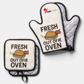 "Recht Uit De Oven" Ovenwant & Pannenlap Set (Voorkant / Achterkant)