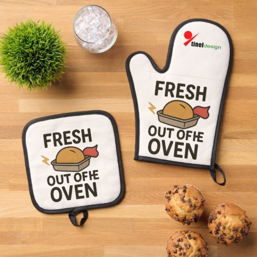 "Recht Uit De Oven" Ovenwant & Pannenlap Set (Top down)