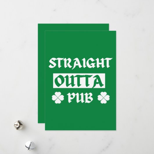 Recht uit de Pub St Patricks Day Feestdagenkaart (Voorkant / Achterkant in situ)
