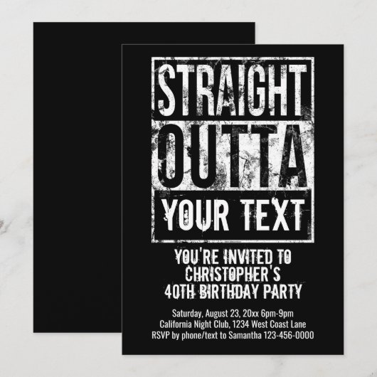 Recht uit de uitnodiging van het douaneverjaardags (Voorkant / Achterkant)