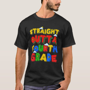 Recht uit de vierde klas gamer terug naar school t-shirt